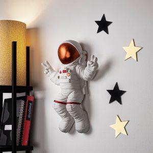 ASIR Nástěnná dekorace ASTRONAUT bílá a bronzová