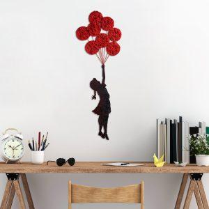 ASIR Nástěnná dekorace kovová BANKSY Dívka s balónky