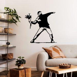 ASIR Nástěnná dekorace kovová BANKSY Protest