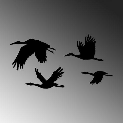 ASIR Nástěnná dekorace kovová STORK let práků 4 kusy - Obrázek 2