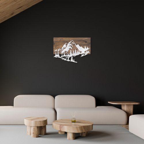 ASIR Nástěnná dřevěná dekorace MOUNTAIN - Obrázek 2