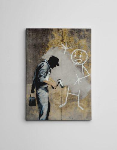 ASIR Obraz na plátně (70 x 100) Banksy Street Art – natěrač - Obrázek 2