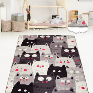 ASIR Předsíňový koberec (100 x 200 cm) CATS GRAY DJT šedý