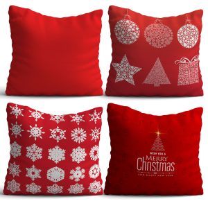 ASIR Set povlaků na polštář NYXMAS07 červený Vánoční