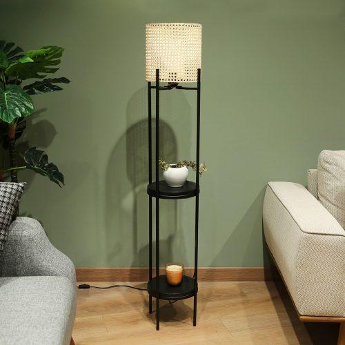 ASIR Stojací lampa AYD-3335 černá a ratanová - Obrázek 2