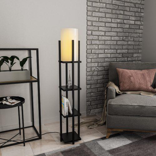 ASIR Stojací lampa SHELF LAMP černá a bílá s poličkami - Obrázek 2