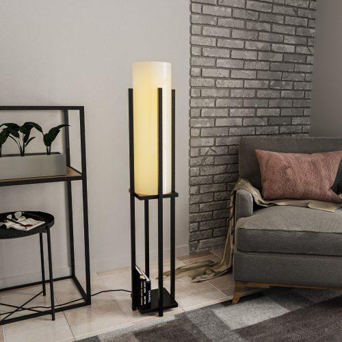 ASIR Stojací lampa SHELF LAMP černá a bílá s poličkou - Obrázek 2