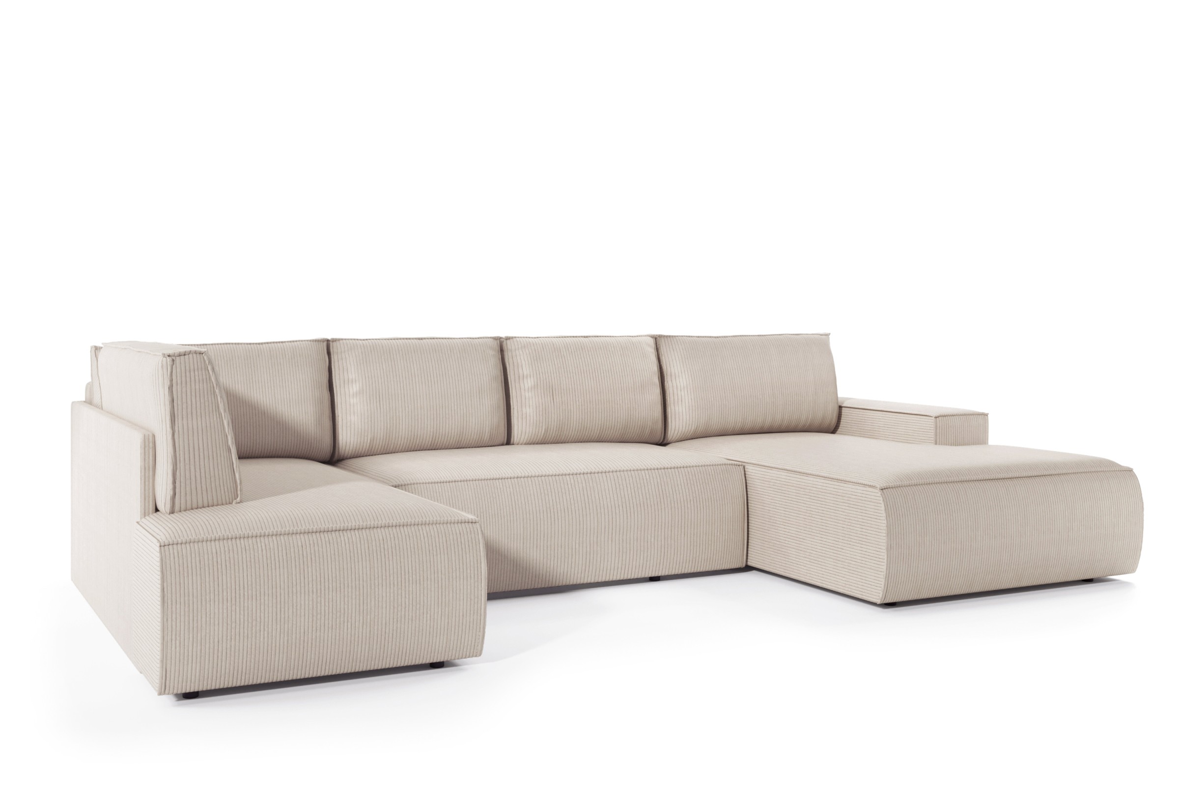3kraft Rohová rozkládací sedací souprava Fiord U2 140 349 cm Poso 100 krémově bílá - Obrázek 2