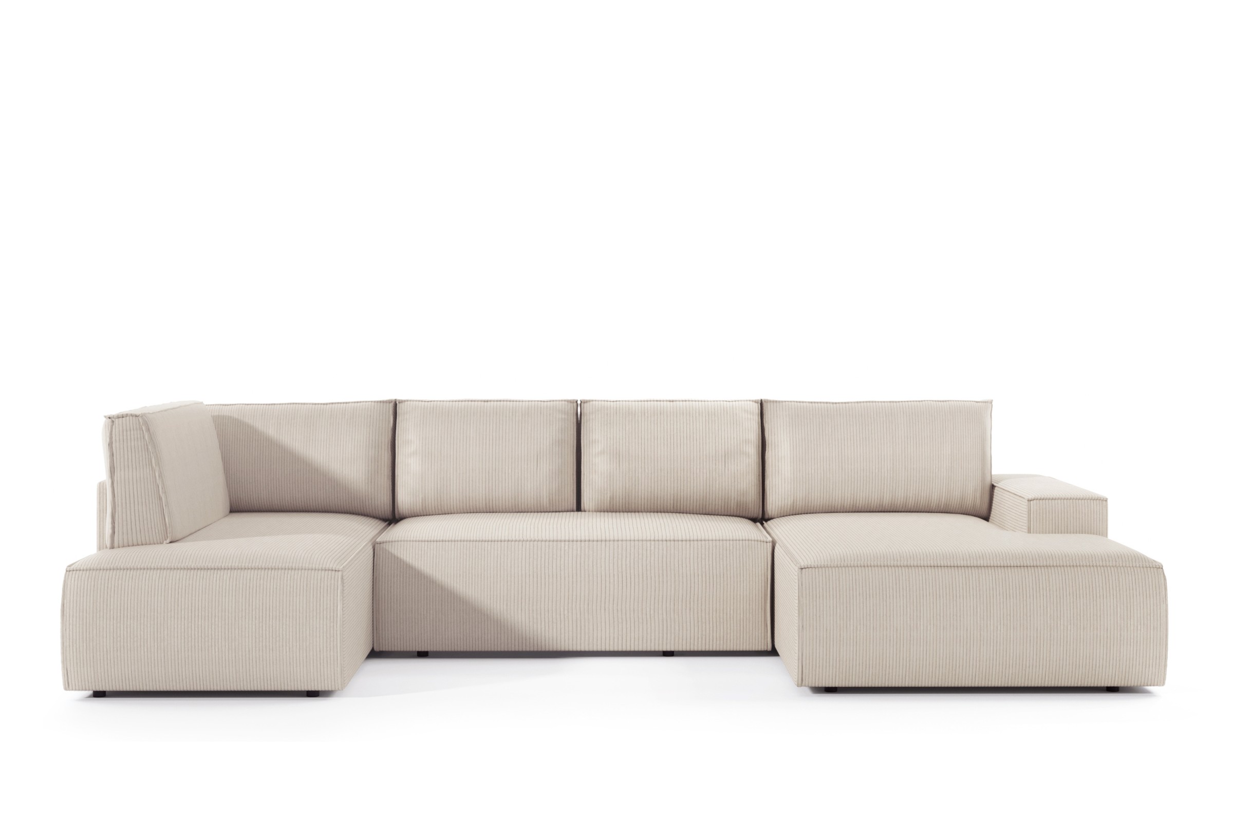 3kraft Rohová rozkládací sedací souprava Fiord U2 140 349 cm Poso 100 krémově bílá