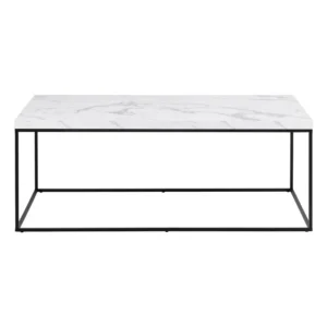 Actona Konferenční stolek Barossa 110 cm bílý mramor/černý