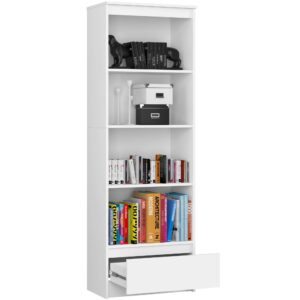 Ak furniture Kancelářský regál Rexa 60 cm 1 šuplík a 4 police bílý