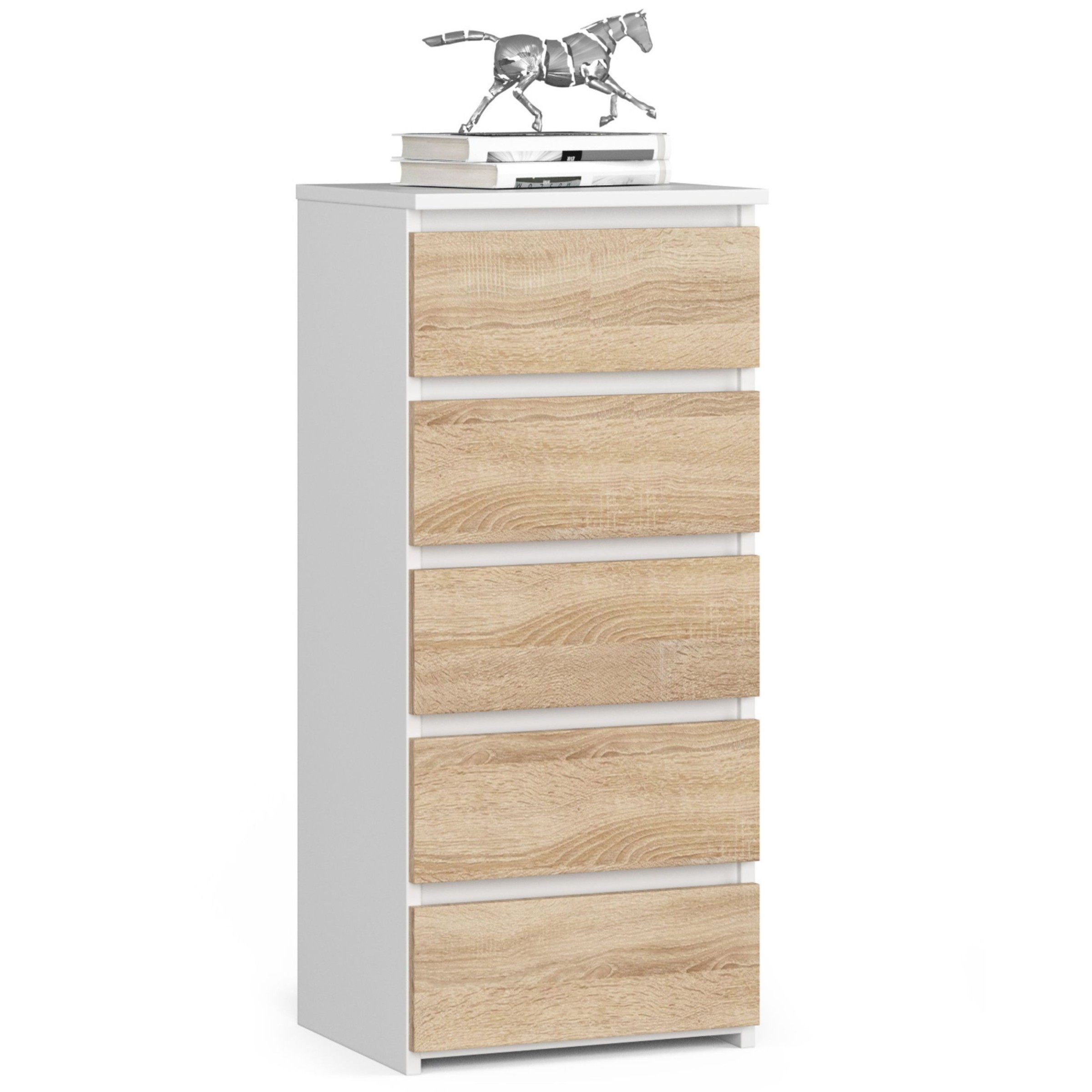 Ak furniture Komoda CL5 se zásuvkami 40 x 92 cm bílá/dub sonoma
