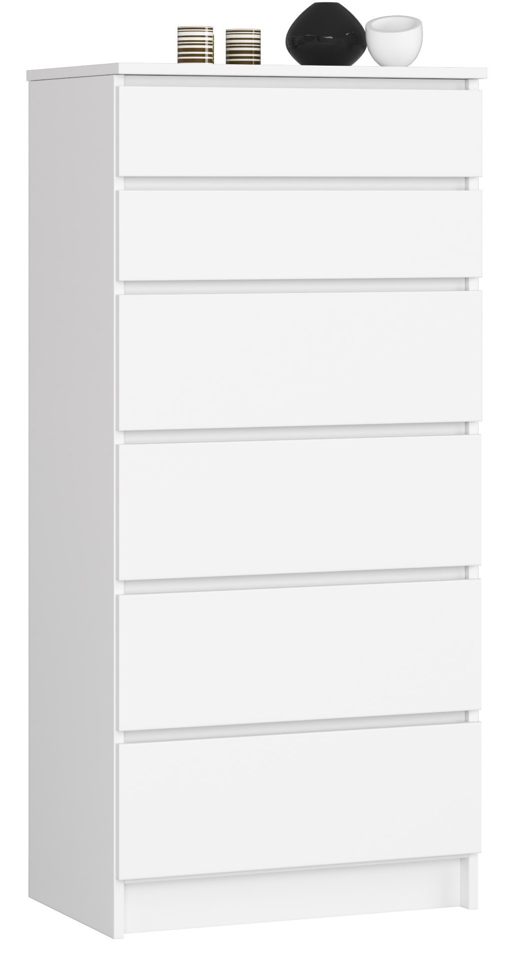Ak furniture Komoda Kuba 60 cm - 6 šuplíků bílá