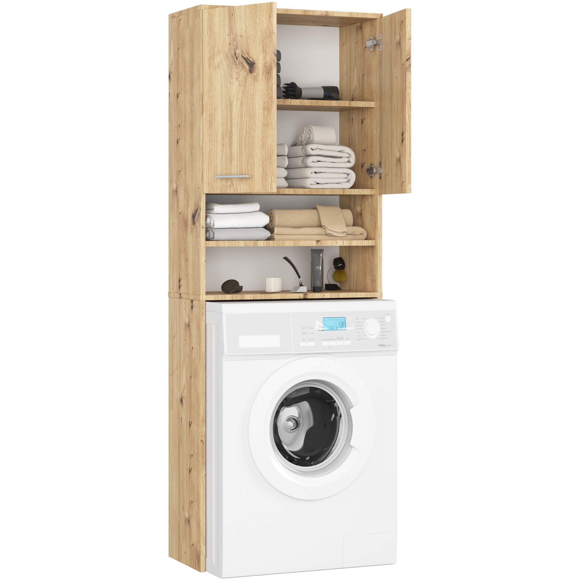 Ak furniture Koupelnová skříňka nad pračku FIN dub artisan - Obrázek 2