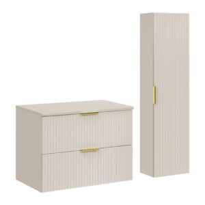 Comad Koupelnová sestava Adele Cashmere s deskou a skříňkami 80 cm kašmírová