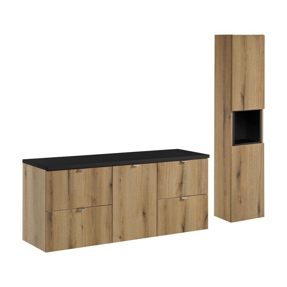 Comad Koupelnová sestava Nova Oak I se skříňkami 140 cm dub evoke/černá