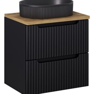 Comad Skříňka s umyvadlem Nova Black Beyond I s umyvadlem 60 cm černá/dub evoke