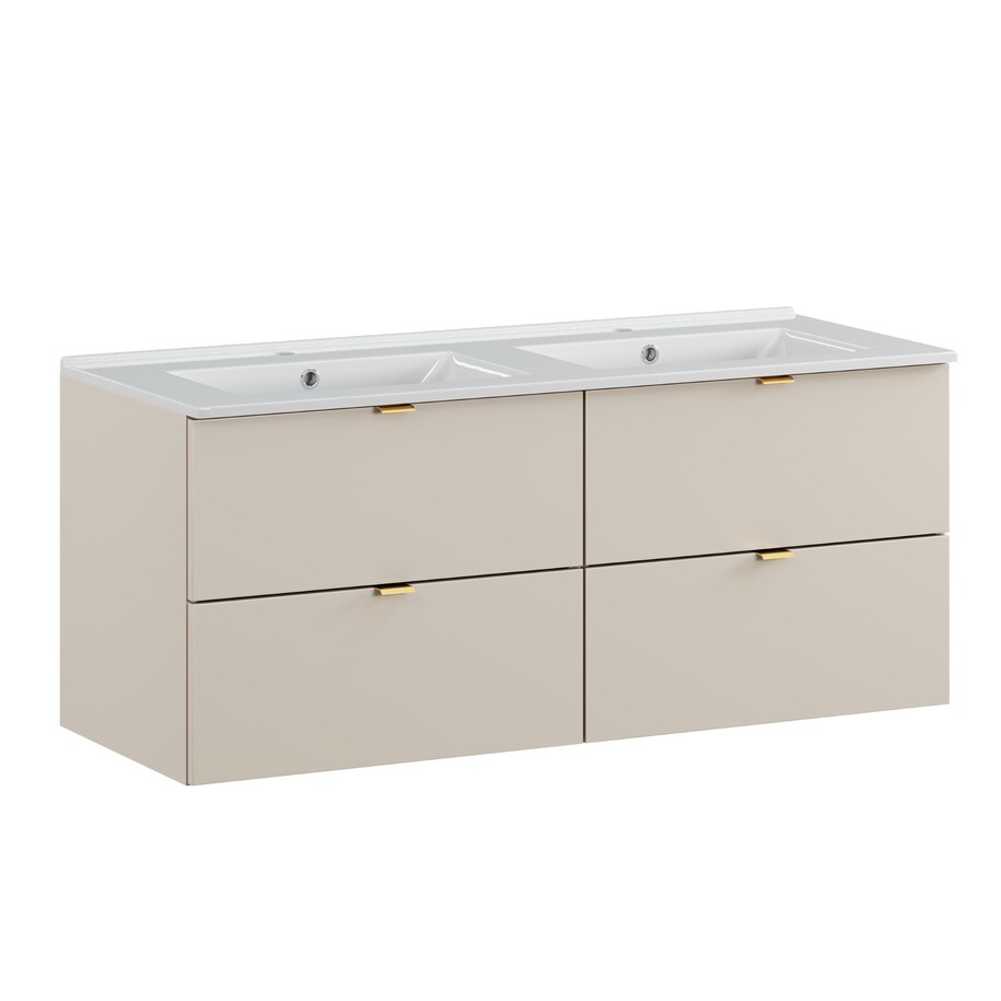 Comad Závěsná skříňka Dalia Cashmere Lava se zápustným umyvadlem 120 cm kašmír/bílá
