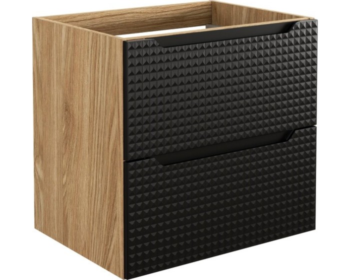 Comad Závěsná skříňka Ocean Mona 120 cm s deskou a umyvadly černá/dub olejovaný - Obrázek 2