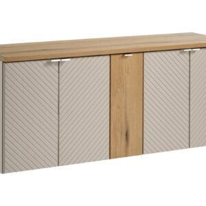 Comad Závěsná skříňka pod umyvadlo Viva Cashmere s deskou 140 cm kašmír/dub coast evoke