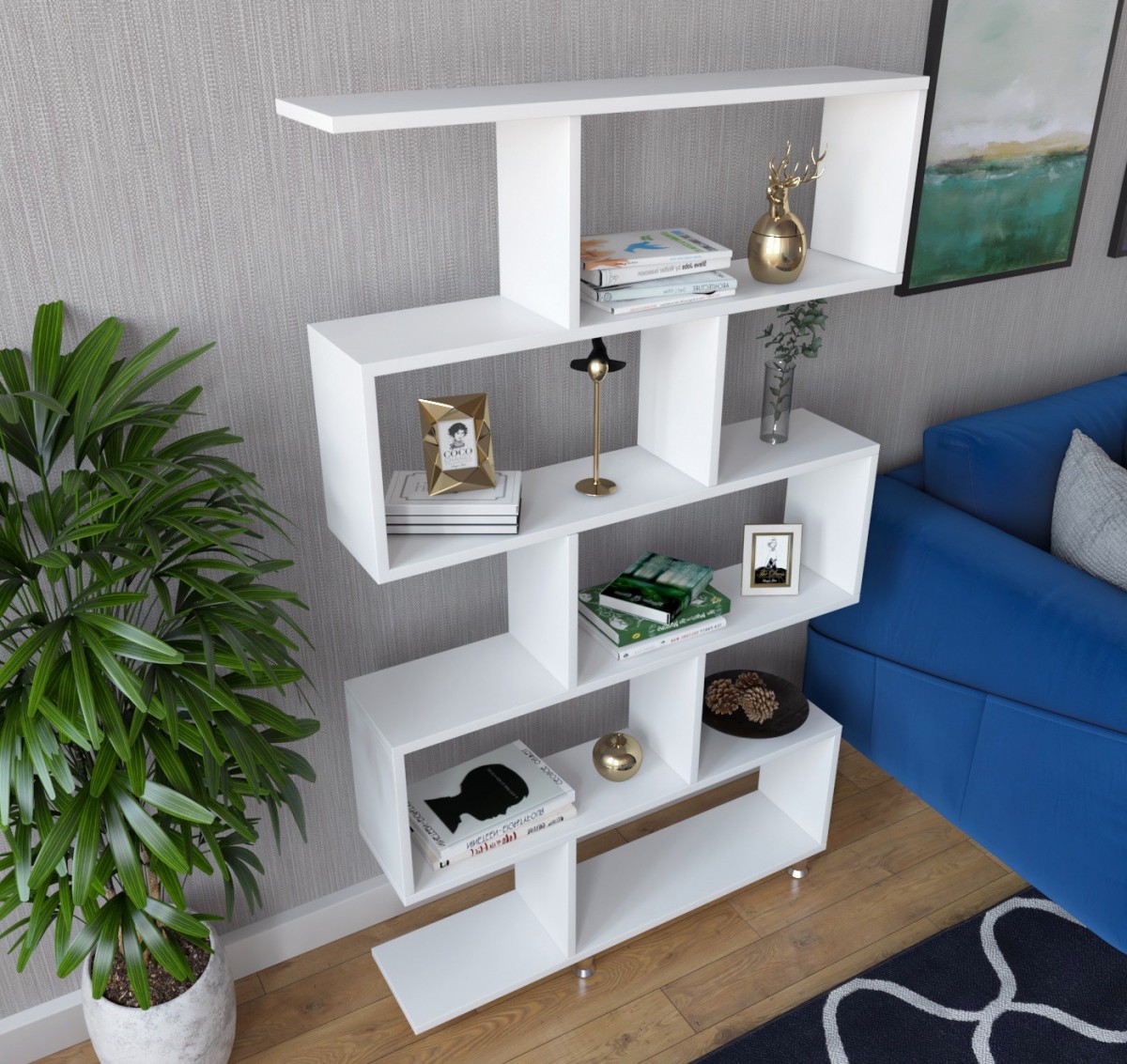 Hanah Home Regál Nilufer bílý - Obrázek 2