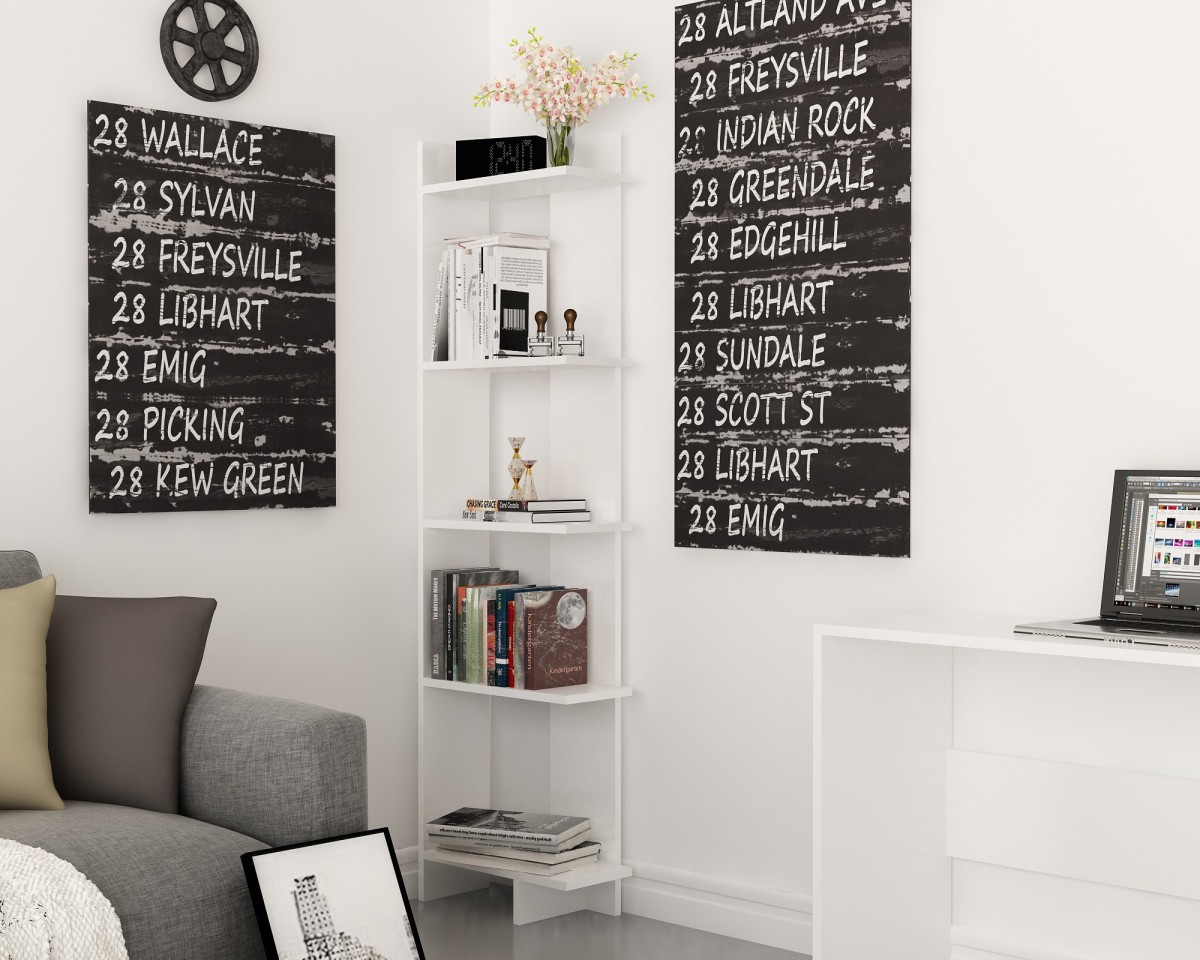 Kalune Design Knihovna Als bílá - Obrázek 2
