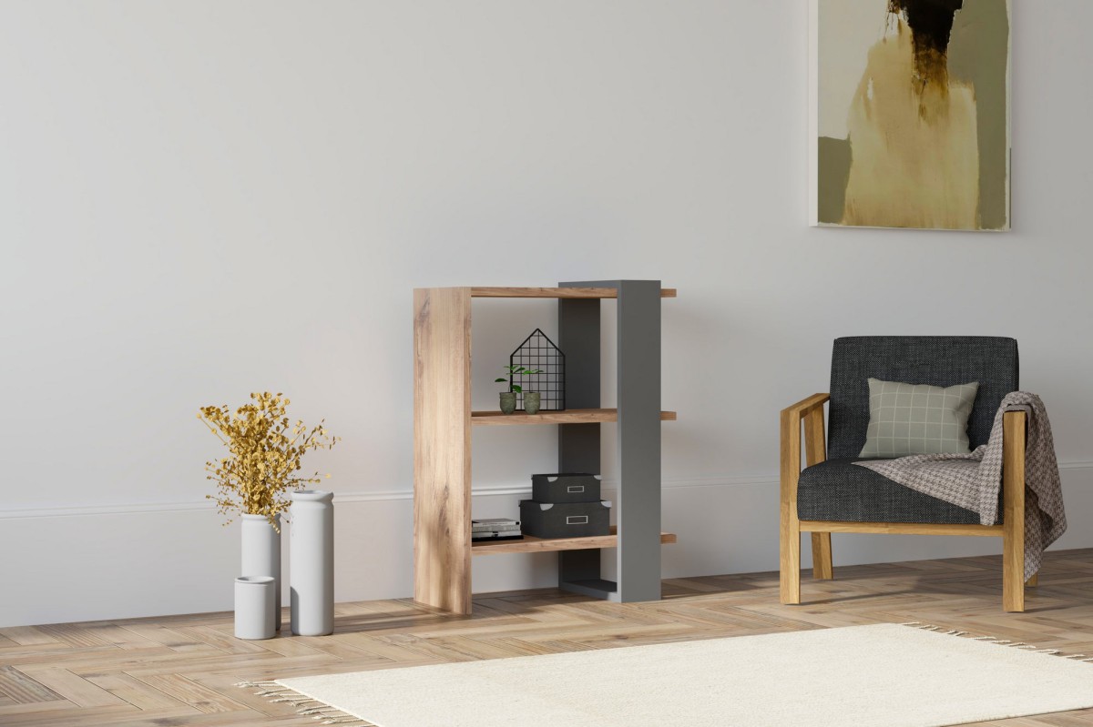Kalune Design Knihovna Funda borovice atlantská/antracit - Obrázek 2