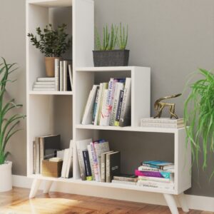 Kalune Design Knihovna Nisano bílá