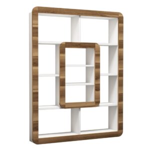 Kalune Design Knihovna Orkide bílá/ořech světlý