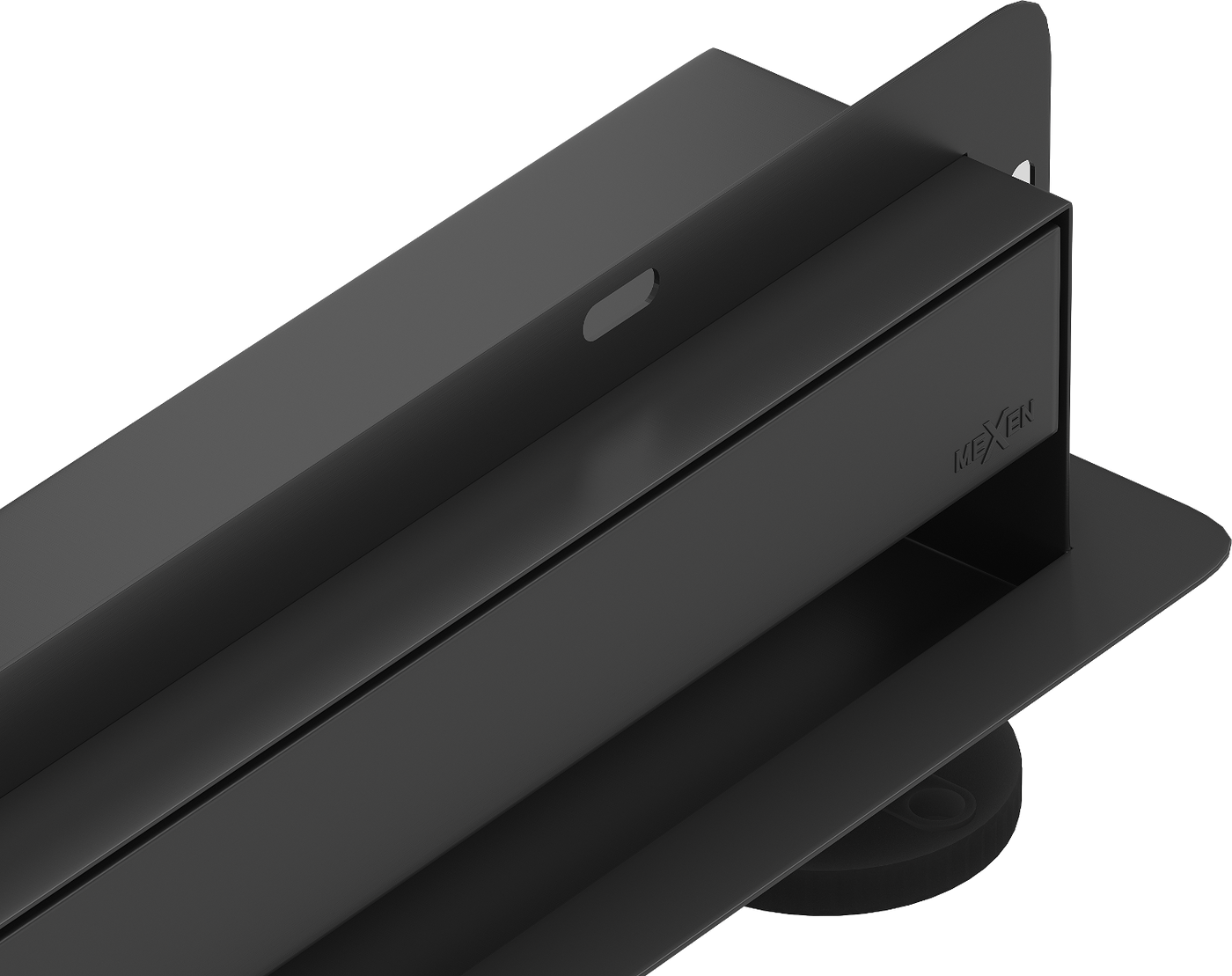 Odtokový žlab ke stěně MEXEN FLAT WALL 2v1 90 cm černý