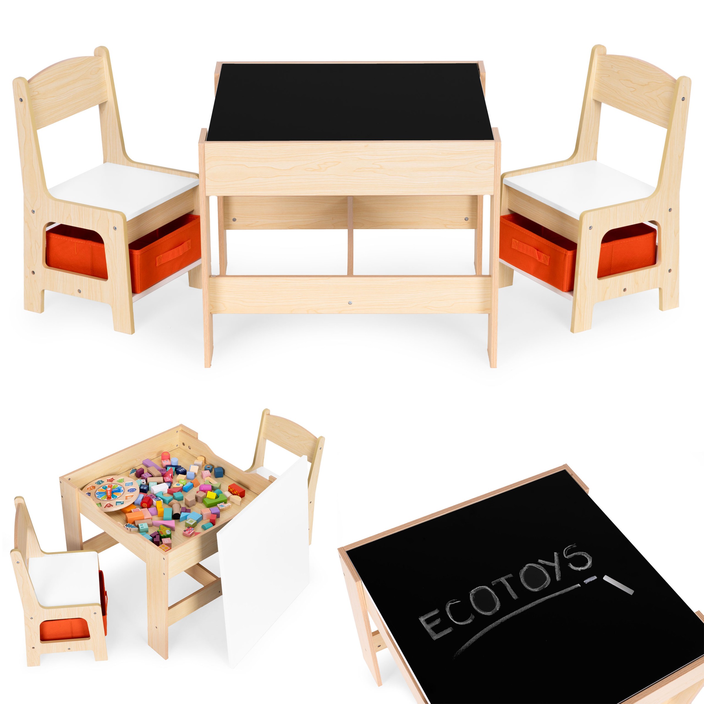 Sada dětského nábytku HOME ECOTOYS dřevěný dekor