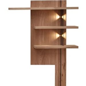 Szynaka Policový panel Napoli 34 s LED 121 cm z masivu dub Bianco