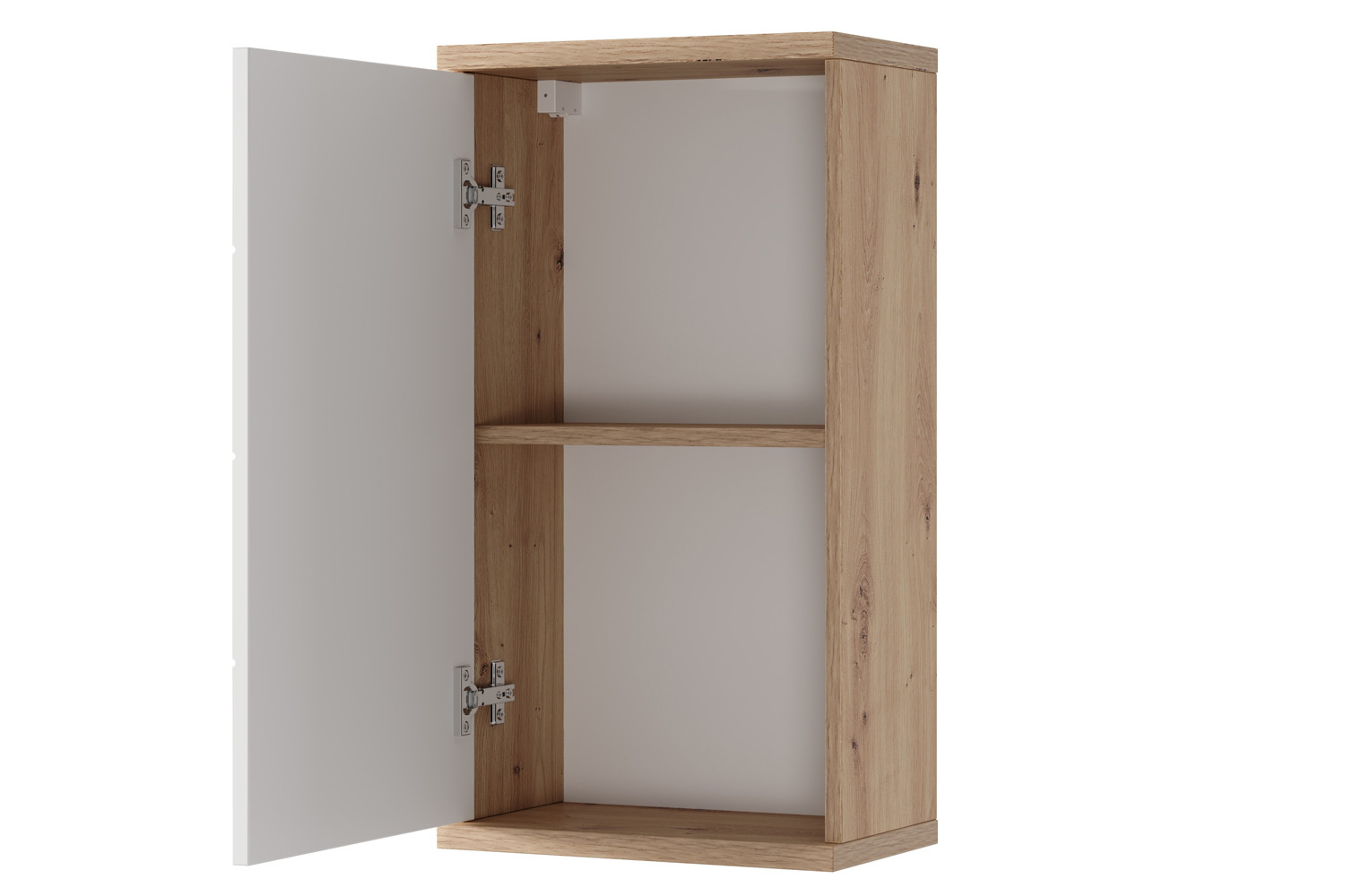 Szynaka Závěsná horní koupelnová skříňka Sting 71 38 cm dub Artisan/bílá - Obrázek 2
