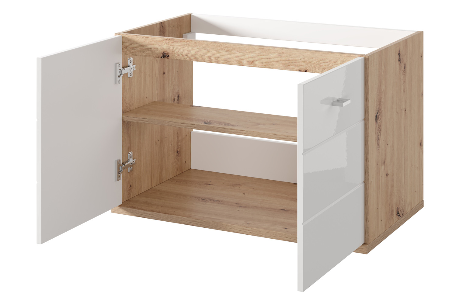 Szynaka Závěsná skříňka pod umyvadlo Sting 38 80 cm dub Artisan/bílá - Obrázek 2