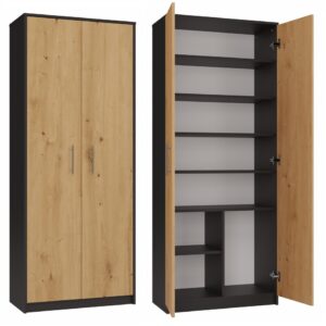TP Living Knihovna OLIV 2D antracit/dub artisan