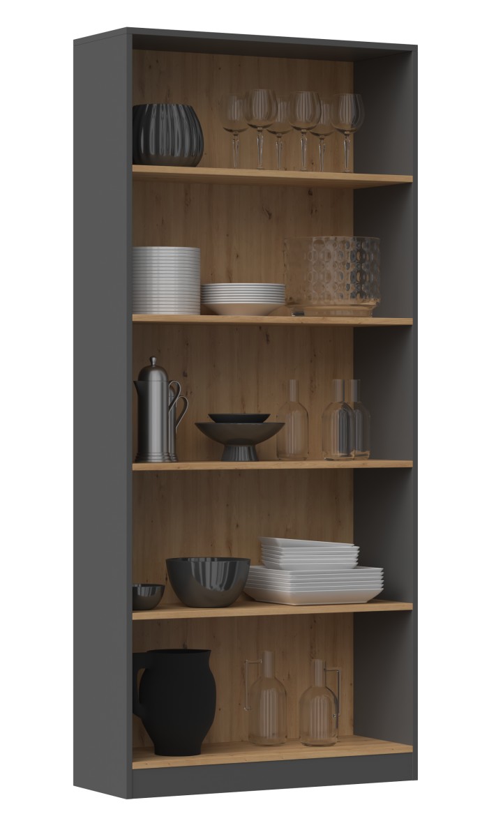 TP Living Knihovna R80 antracit/dub artisan - Obrázek 2