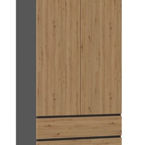 TP Living Šatní skříň MALWA I 90 cm antracit/dub artisan