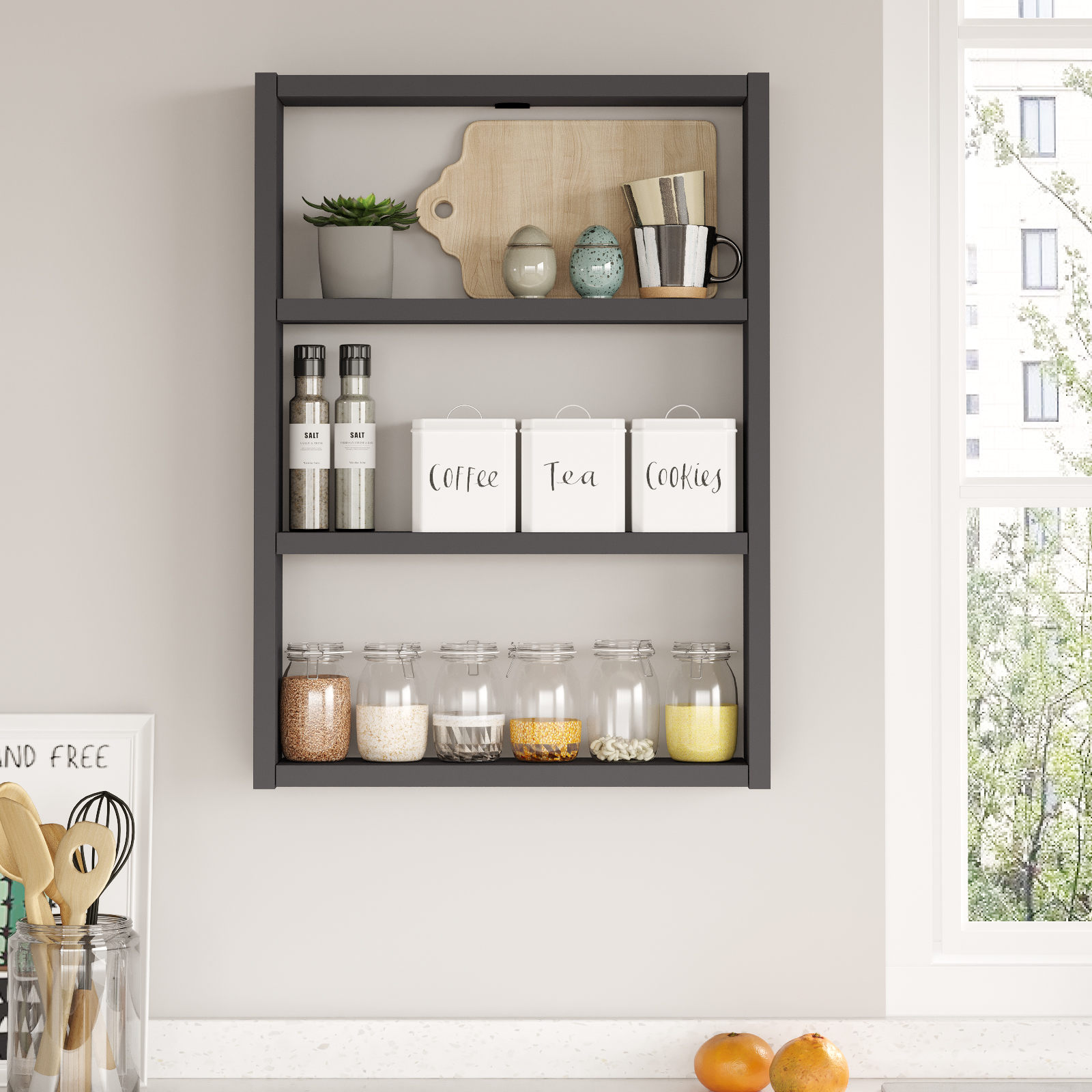ASIR Nástěnná police PR1 antracit - Obrázek 2