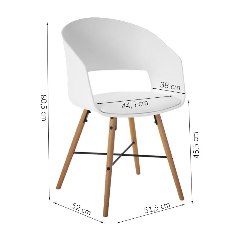 Actona Designová židle Lena bílá - Obrázek 2
