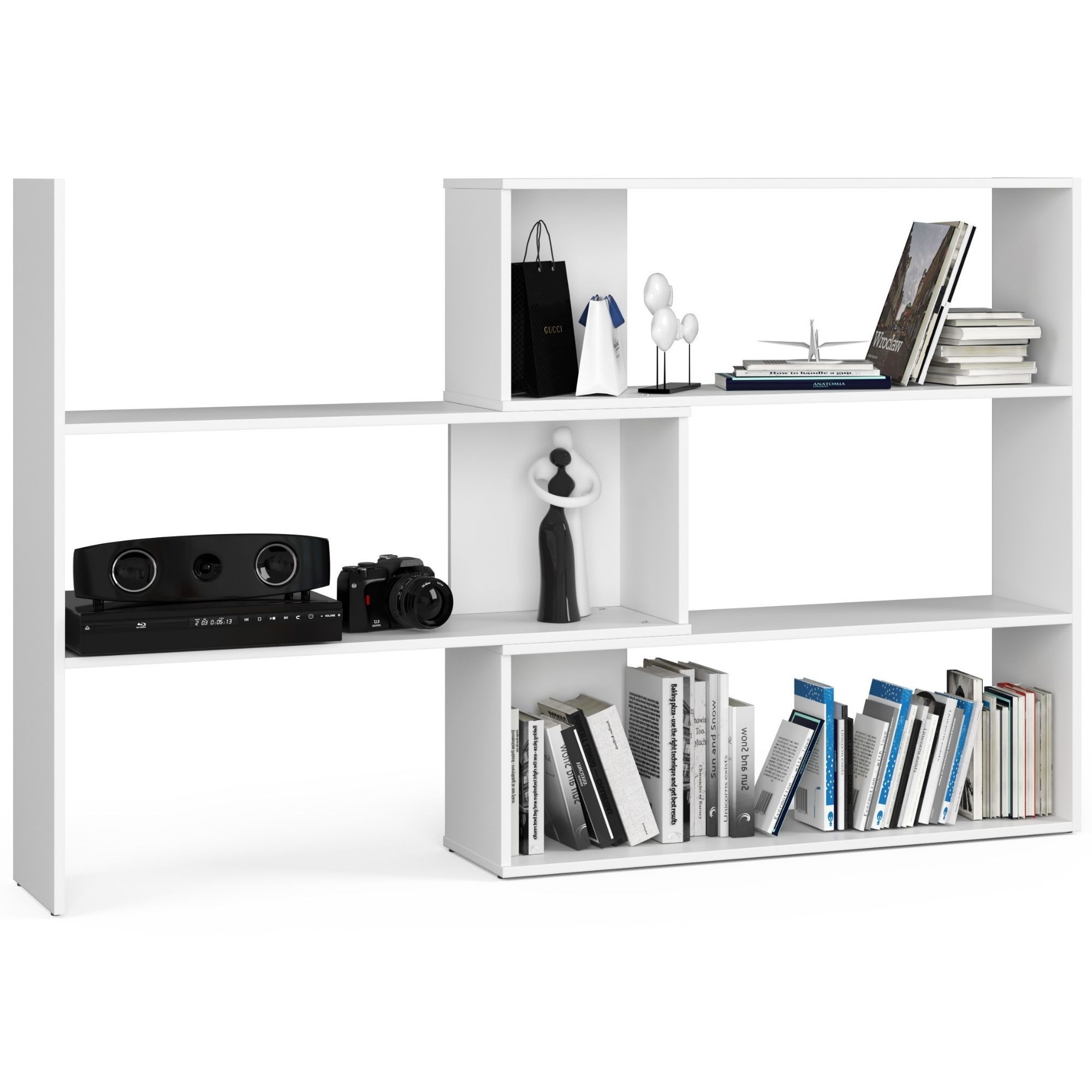 Ak furniture Knihovna TWIST mini bílá - Obrázek 2