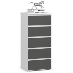 Ak furniture Komoda CL5 40 cm bílá/grafitově šedá