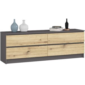Ak furniture Komoda Kuba 160 cm grafit/dub artisan