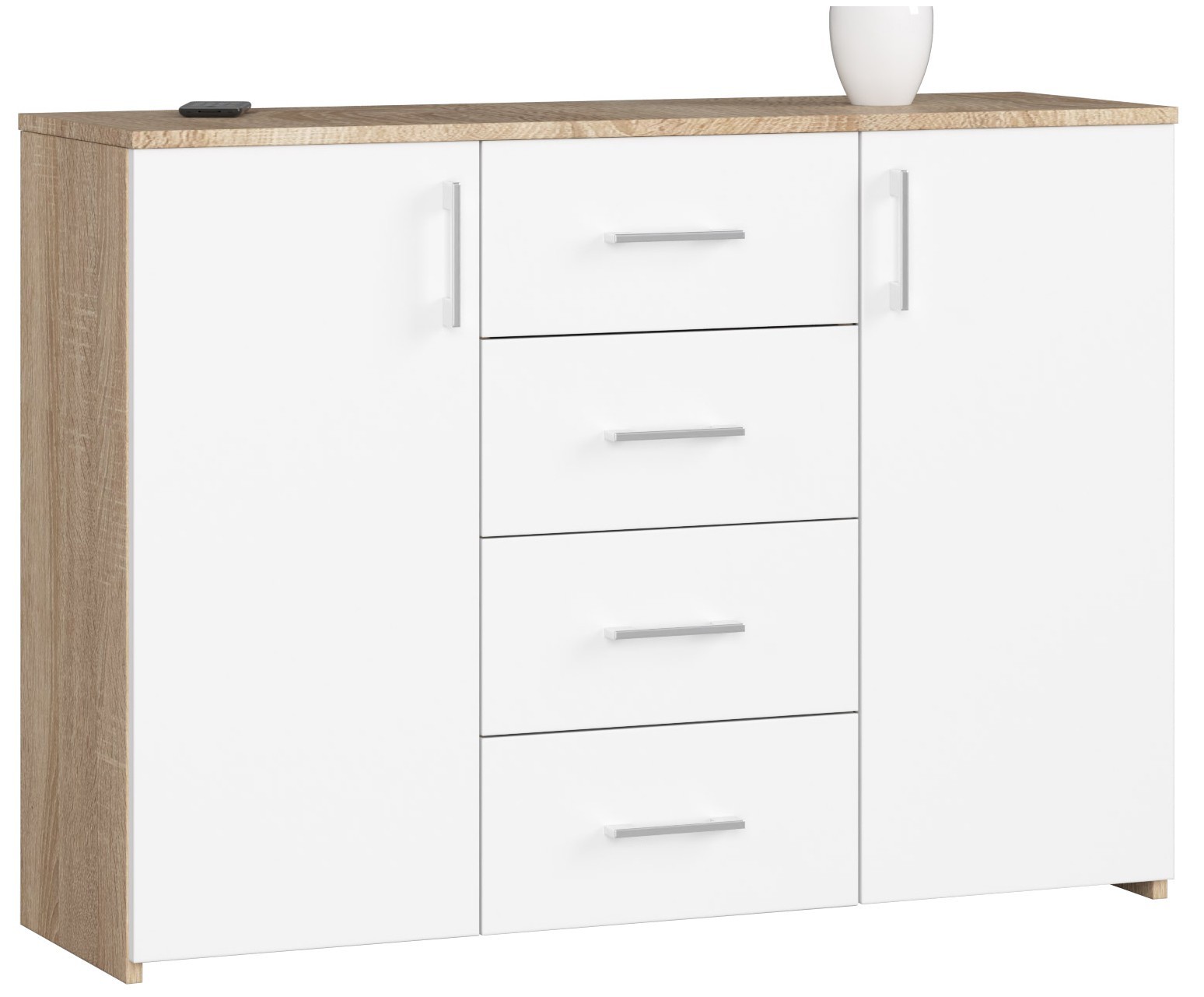 Ak furniture Komoda Torvi K 110 cm dub sonoma/bílá