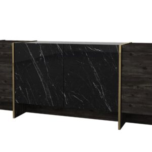 Hanah Home Komoda Veyron 180 cm černý mramor