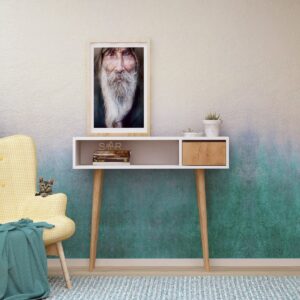 Hanah Home Konzolový stolek Kiogi 100 cm bílý/dub přírodní