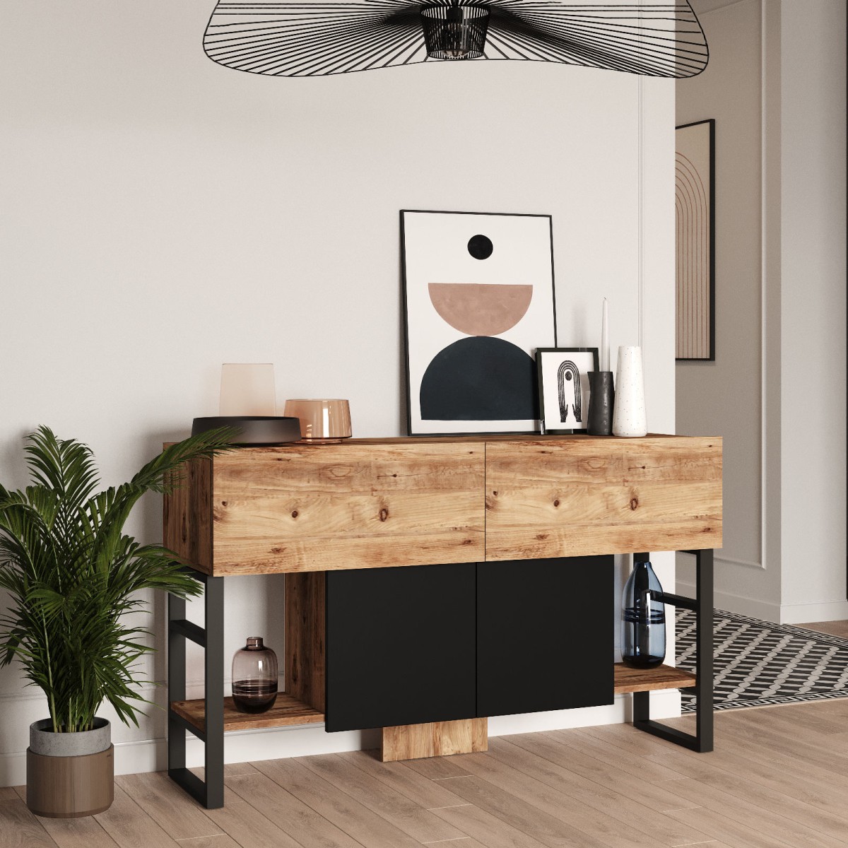 Hanah Home Konzolový stolek Piper 139 cm borovice atlantská - Obrázek 2
