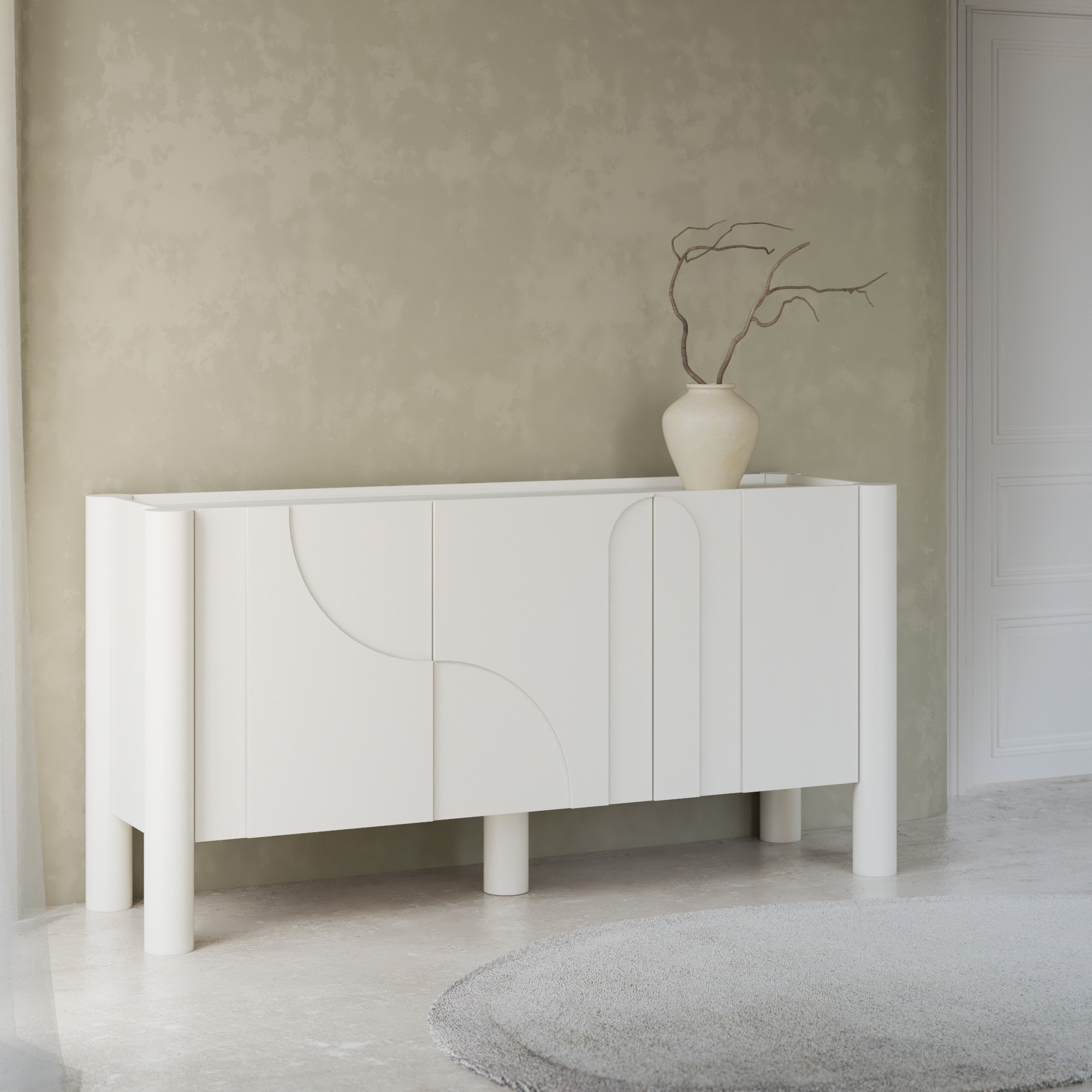 Hector Designová komoda Lunaria 160 cm bílá - Obrázek 2