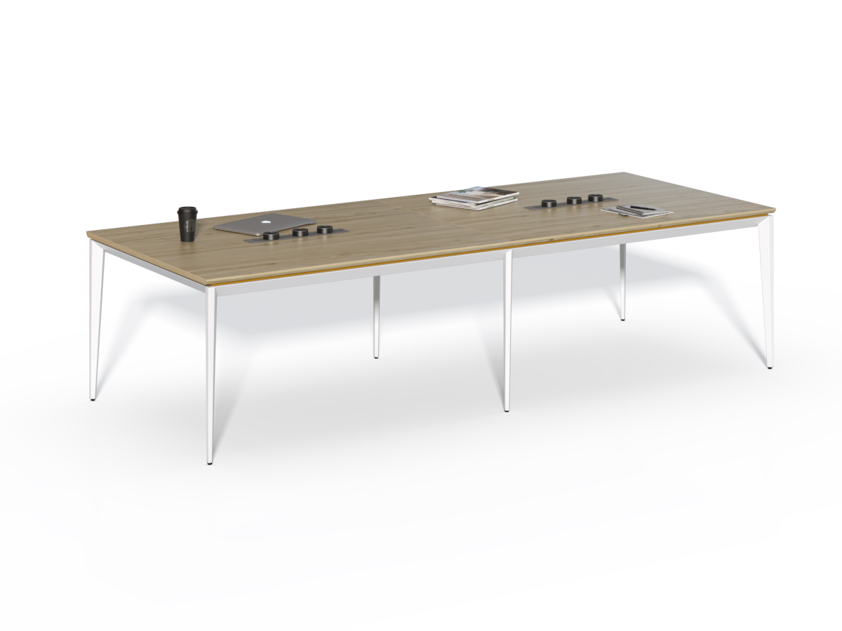 Jednací stůl Houseland Profit Meet 02 se 6 zásuvkami 300 cm dub přírodní