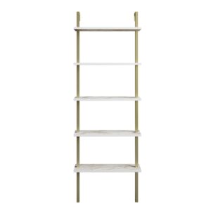Kalune Design Mramorová knihovna Paulas bílá/zlatá