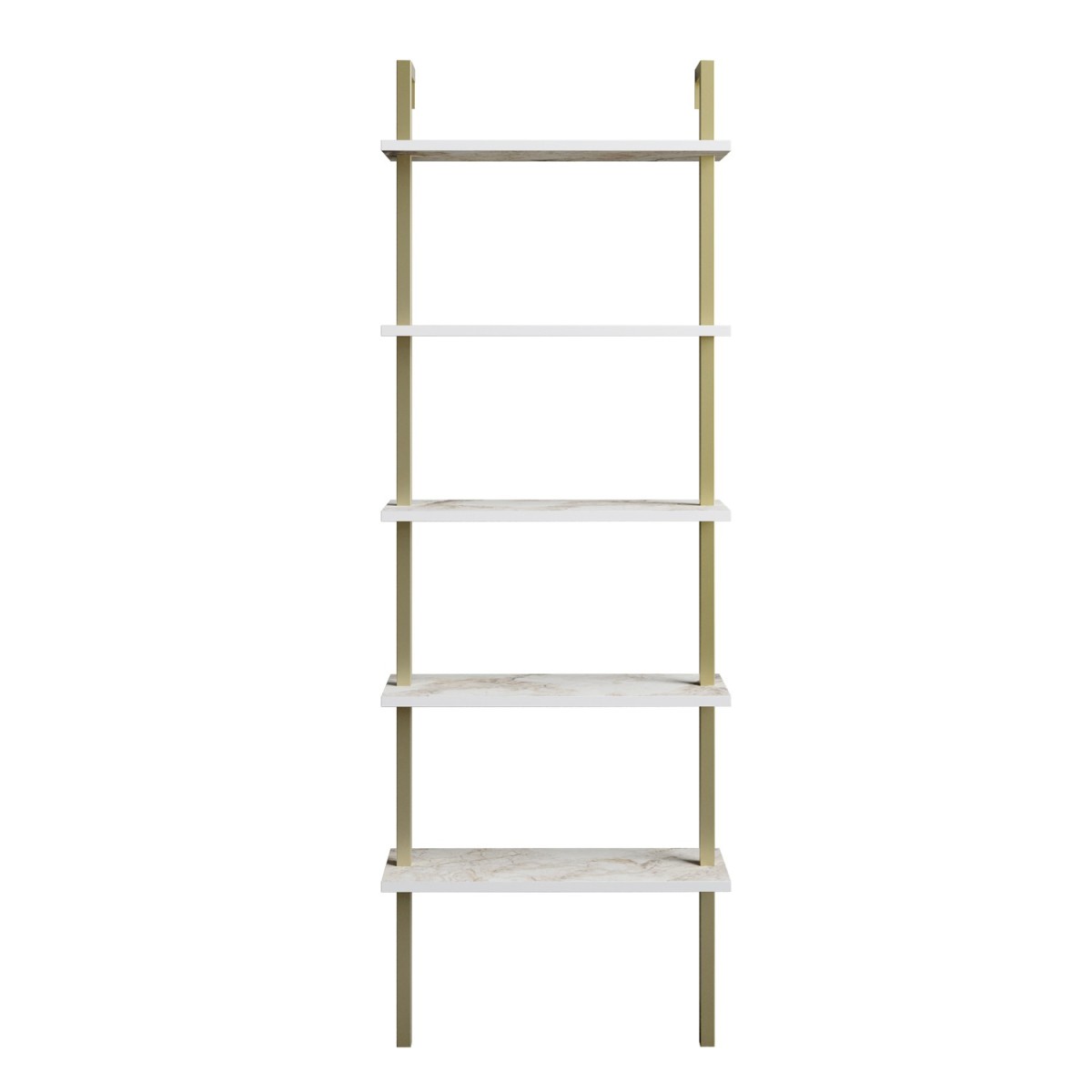 Kalune Design Mramorová knihovna Paulas bílá/zlatá